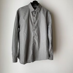 Alfani Gray Long Sleeve Dress Shirt (M)